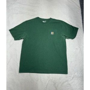 Carhartt T-Shirt Loose Fit Green Pocket Tee Short Sleeve K87 G55 Mens Size Large